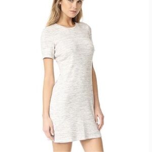 Theory Small Ribbed Heather Gray Jersey T-Shirt Dress Relaxed Fit Athleisure